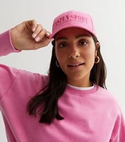 New Look Bright Pink Embroidered Sport Logo Cap